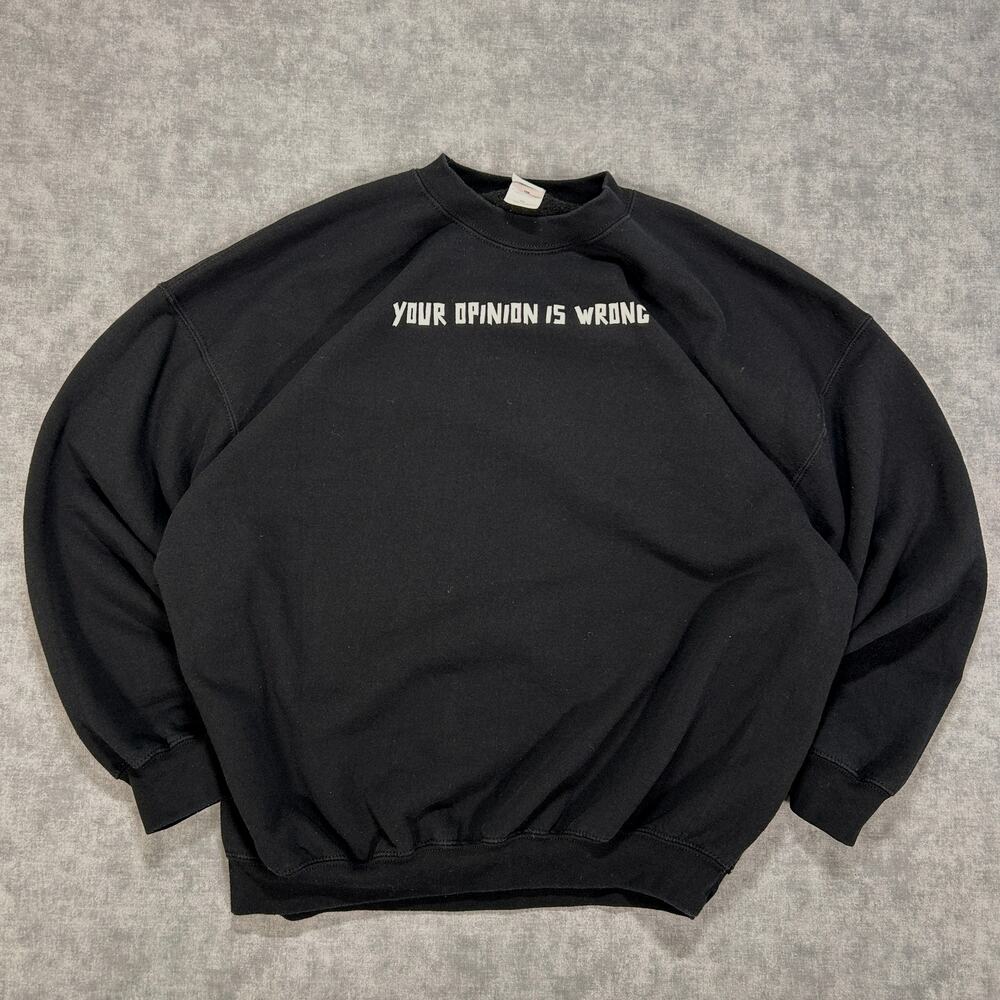 VTG Gildan "Your Opinion is Wrong" funny casual athleisure sweatshirt mens XXL